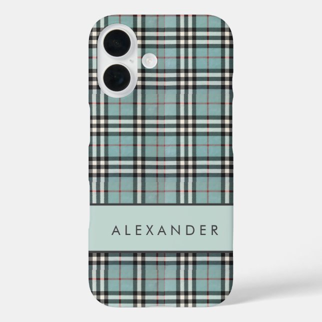 Elegant Retro Checkered iPhone 16 Hülle (Rückseite)