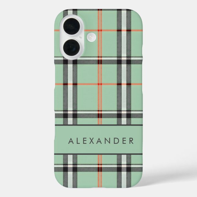 Elegant Retro Checkered iPhone 16 Hülle (Rückseite)