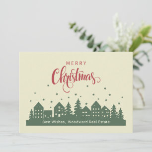 Elegant Retro Christmas Zuhause   Maßgeschneiderte Dankeskarte