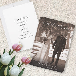 Elegant Retro Maroon Wedding Save the Date Card