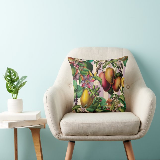 Elegant Retro Obst und Blume Groß kühl Tropisch Kissen (Stuhl )