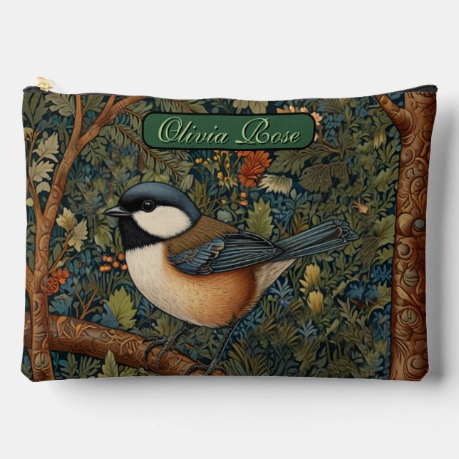 Elegant retro woodland bird  zubehörtasche (Vorderseite)