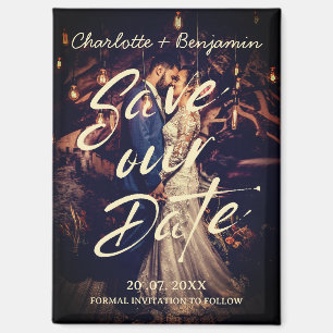 Elegant Rette unsere Hochzeit Magnet