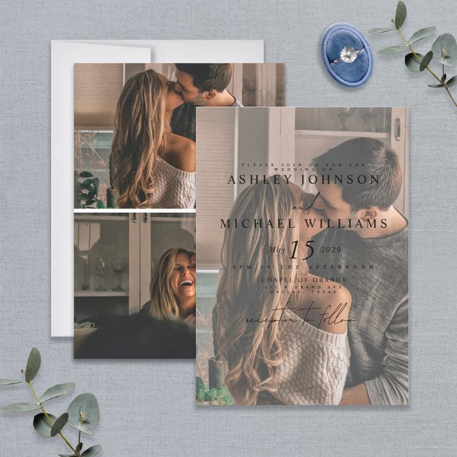 Elégant revêtement de vellum 3 Faire-part de maria (Créateur téléchargé)