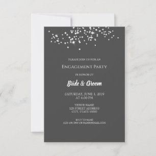 Elégant Rhinestones Engagement Party Invitation