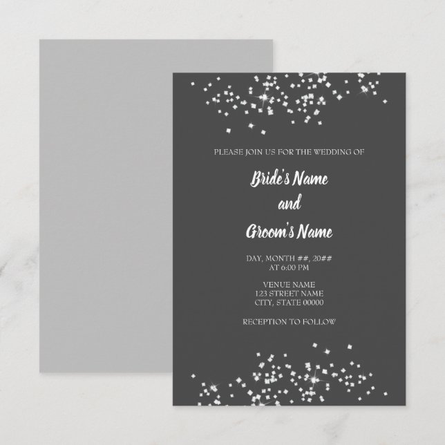 Elegant Rhinestones Hochzeit Einladung (Vorne/Hinten)