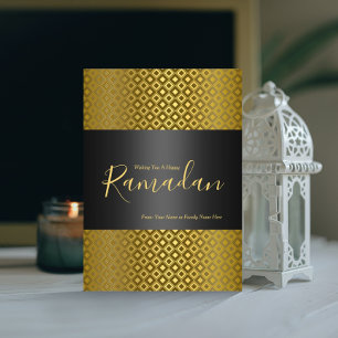 Elégant Rhombus Motif Ramadan Carte de voeux