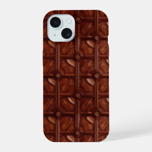 Elegant Rich Mahogany Personalisiert iPhone 15 Fal Hülle