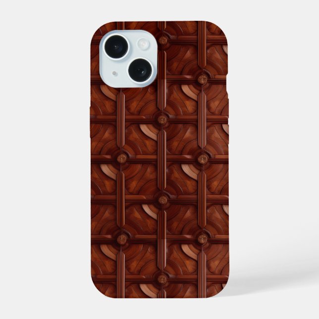 Elegant Rich Mahogany Personalisiert iPhone 15 Fal iPhone 15 Hülle (Rückseite)