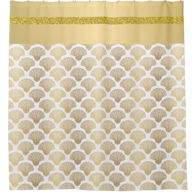 Elégant rideau de douche de la mer d'or (Devant)