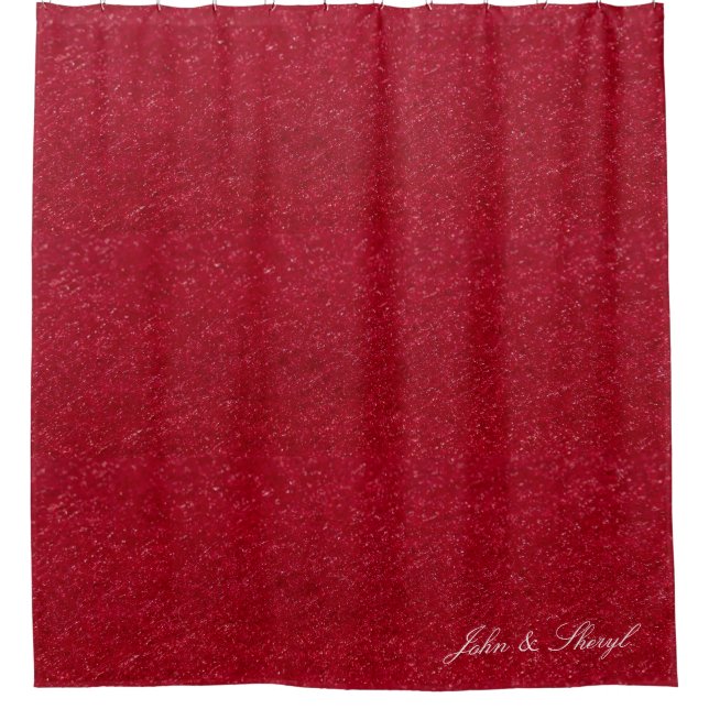 Elégant rideau de douche en velours rouge (Devant)