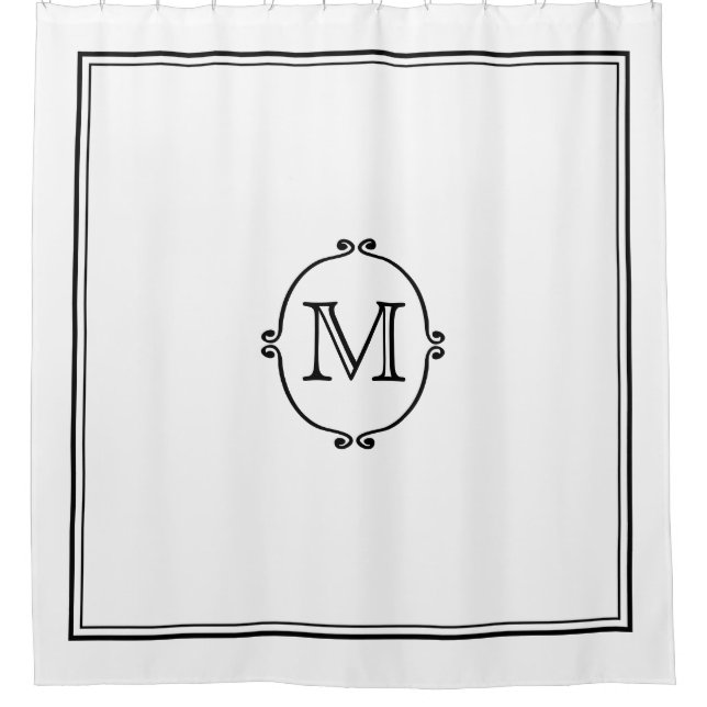 Élégant rideau de douche monogramme personnalisé (Devant)