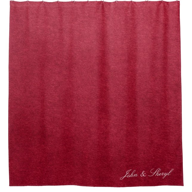 Élégant rideau de douche texturé rouge Crimson (Devant)