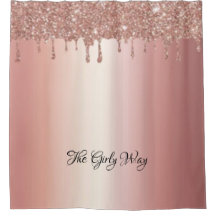 Élégant rideaux de douche à goutte rose étincelant