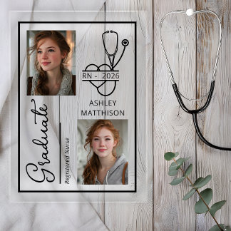 Elegant RN 2026 Nursing Grad Photo Announcement Acryleinladungen