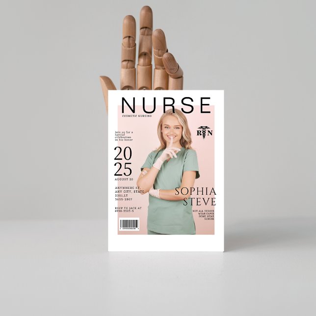 Elegant RN nurse Magazine Foto Abschluss Einladung (Von Creator hochgeladen)