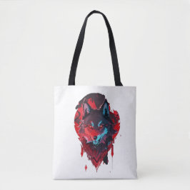Elegant Roamer: Der Wolf in Rot Tasche