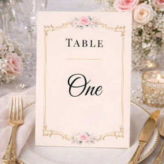 Elegant Rococo Wedding Table Numbers  Einladung