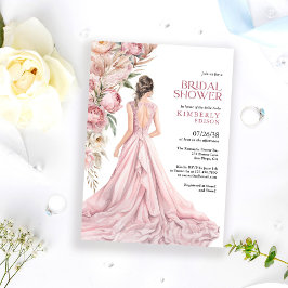 Elegant Romantic Blush Roses Floral Bridal Shower Einladung