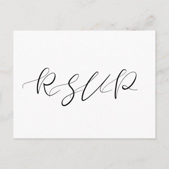 Elegant romantic calligraphy RSVP Postkarte (Vorderseite)