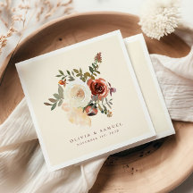 Elegant Romantic Fall Floral Red Wedding