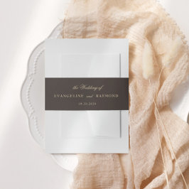 Elegant Romantic Gold Script Wedding Einladungsbanderole