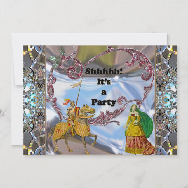 Élégant romantique invitation du parti Surprise (Devant)