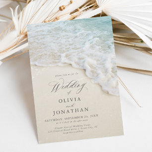Elégant Romantique Ocean Beach Mariage Invitation