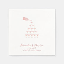 Elegant Rosa Champagne Tower Script Wedding