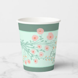 Elegant Rosa Floral Pappbecher