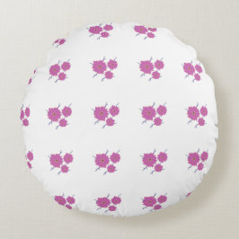 Elegant Rosa Floral Rundes Kissen