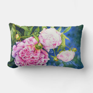 Elegant rosa, klassische Aquarellblüte Lendenkissen