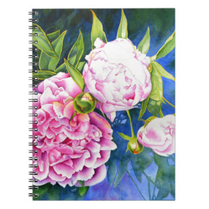 Elegant rosa, klassische Aquarellblüte Notizblock