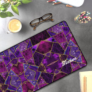 Elegant rosa, lila mädchenhaft geometrisch schreibtischunterlage