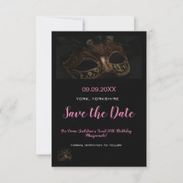 Elegant Rosa Masquerade Maske Thema Sweet 16. Save The Date