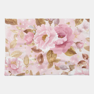 elegant rosa, nahtlos, mit Blume Rose Geschirrtuch
