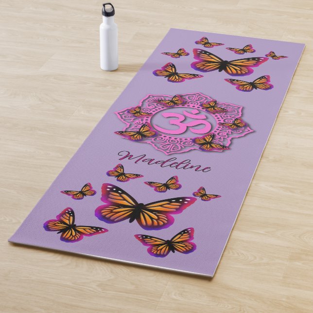 Elegant Rosa Omelette Design rosa Schmetterlinge Yogamatte (Beispiel)