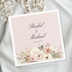 Elegant, rosa, pastellfarben, Blume Serviette