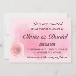 Elegant rosa Rosa Rosa Save the Date blühend