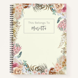 Elegant Rosa Rose Notizbuch