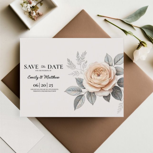 Elegant Rosa Rose Save the Date Ankündigungspostkarte (Von Creator hochgeladen)