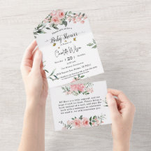 Elegant rosa Rosen mit Schmetterlinge Babydusche