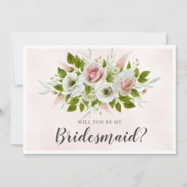 Elegant rosa Rosen werden Sie meine Bridesmaid-Kar
