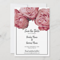 Elegant rosa Roses Wedding speichern das Datum