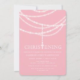 Elegant Rosary Cross Glitzern Christening Einladun Einladung