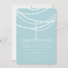 Elegant Rosary Cross Glitzern Christening Einladun Einladung