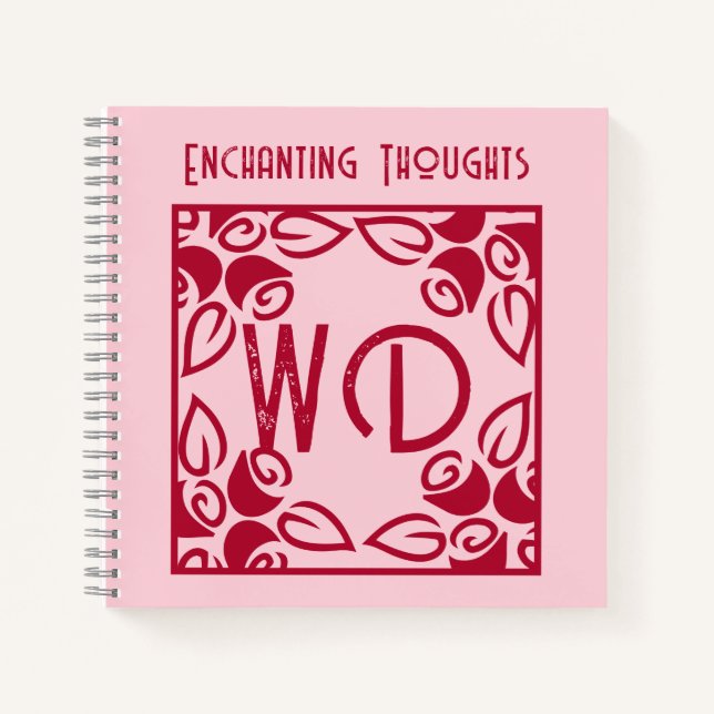 Elégant rose, Art Floral Rouge, Journal Personnali (Devant)