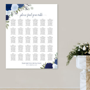 Élégant Rose bleu 30 Table Mariage Tableau de sièg