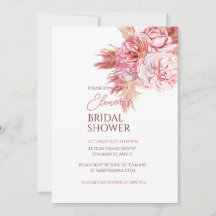 Elégant Rose bohème de douche nuptiale Invitation
