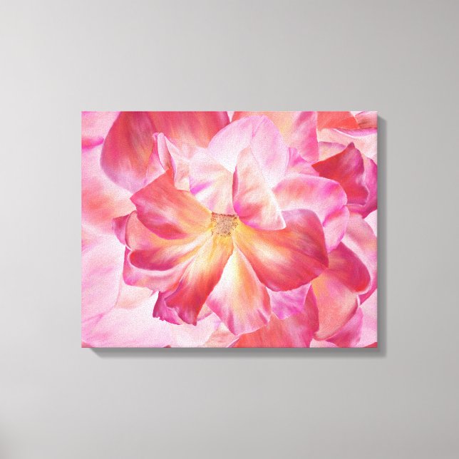 Elégant Rose Botanique Fleur Toile Enveloppée Ar (Recto)